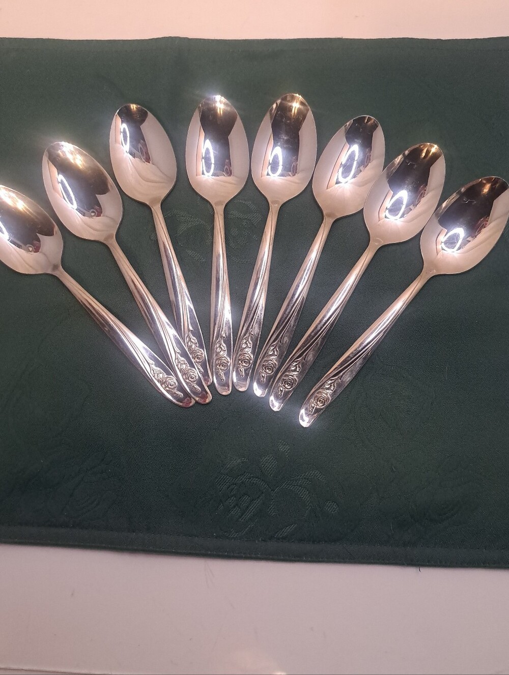 VTG Oneida ROSEANNE Custom Stainless SOUP SPOONS Silverware Flatware - Set of 7